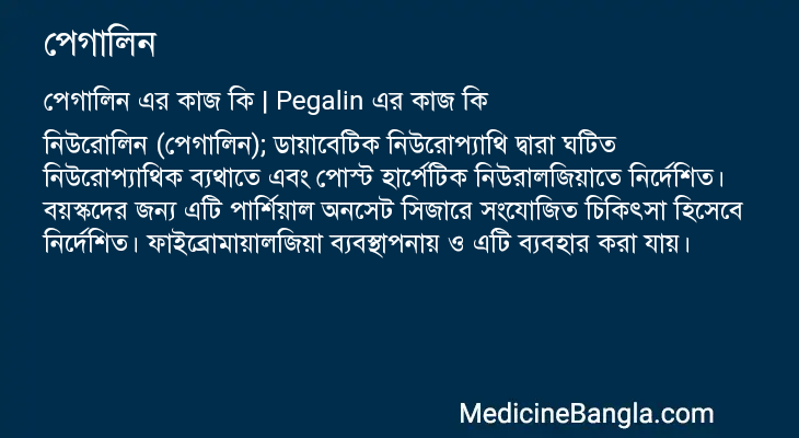 পেগালিন এর কাজ পেগালিন in Bangla