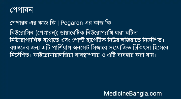 পেগারন এর কাজ পেগারন in Bangla