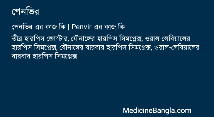 পেনভির এর কাজ পেনভির in Bangla