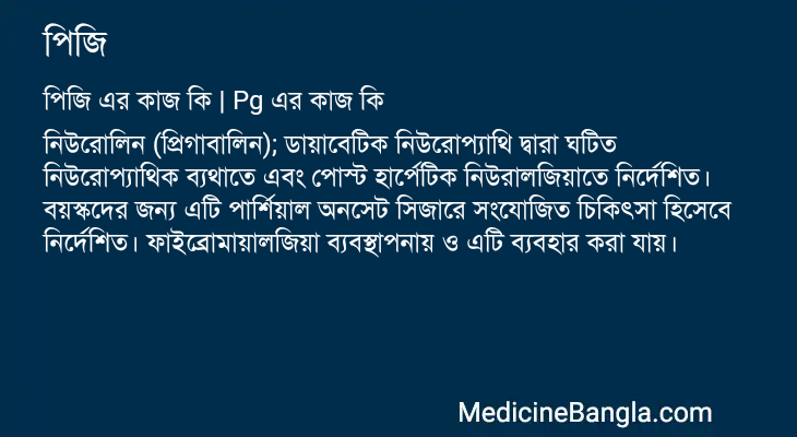পিজি in Bangla