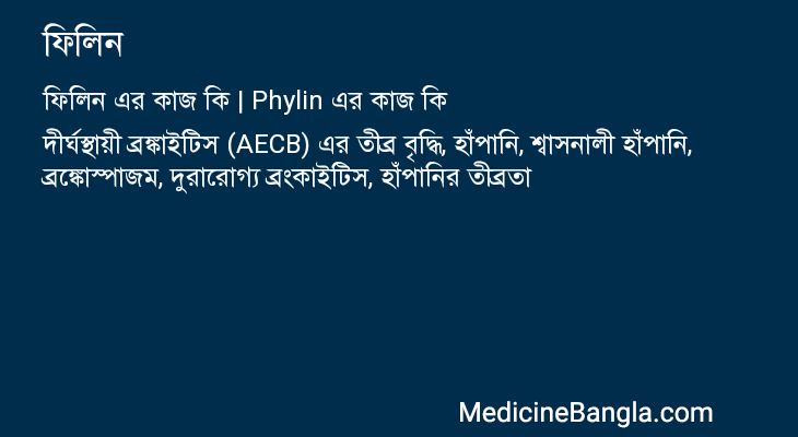 ফিলিন এর কাজ ফিলিন in Bangla