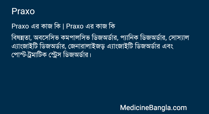 Praxo এর কাজ Praxo in Bangla