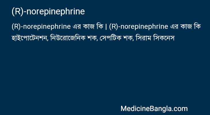 (R)-norepinephrine এর কাজ (R)-norepinephrine in Bangla