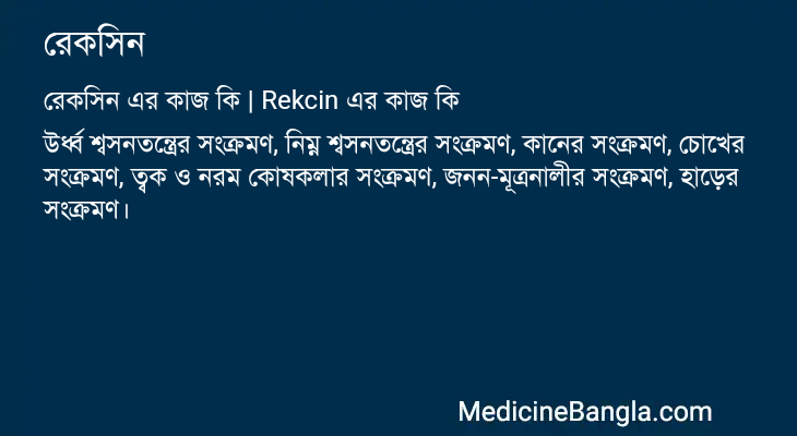 রেকসিন এর কাজ রেকসিন in Bangla