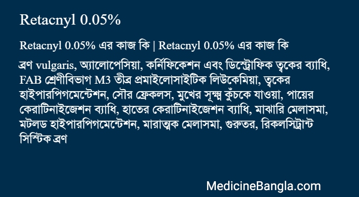 Retacnyl 0.05% in Bangla