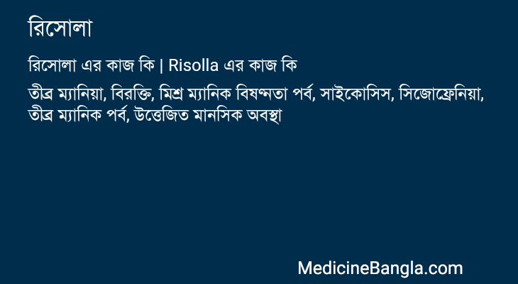 রিসোলা এর কাজ রিসোলা in Bangla