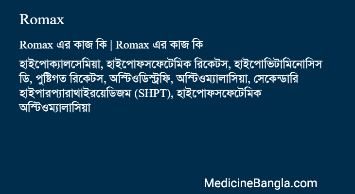 Romax এর কাজ Romax in Bangla
