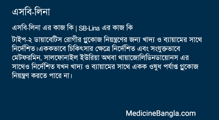 এসবি-লিনা এর কাজ এসবি-লিনা in Bangla