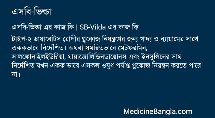এসবি-ভিল্ডা এর কাজ এসবি-ভিল্ডা in Bangla