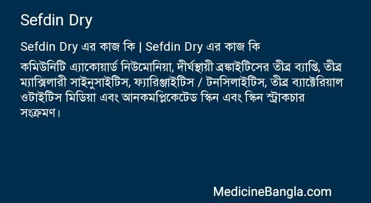 Sefdin Dry এর কাজ Sefdin Dry in Bangla