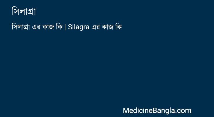 সিলাগ্রা এর কাজ সিলাগ্রা in Bangla