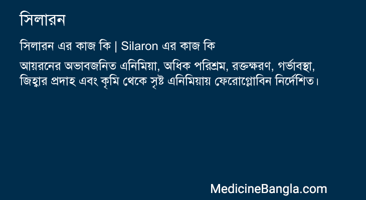 সিলারন এর কাজ সিলারন in Bangla