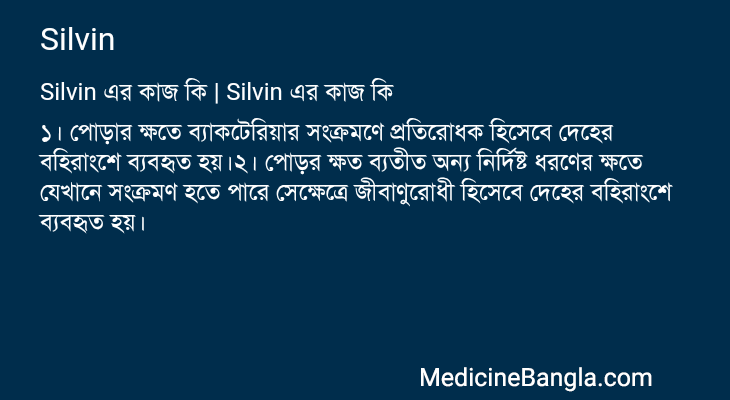 Silvin এর কাজ Silvin in Bangla