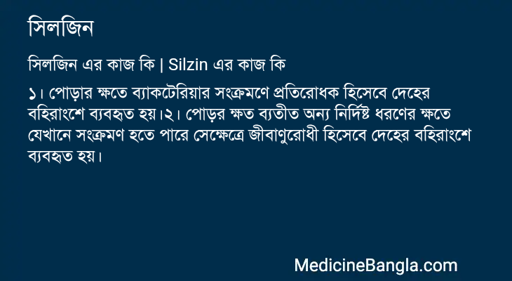 সিলজিন এর কাজ সিলজিন in Bangla
