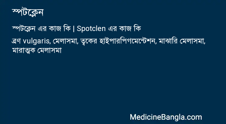 স্পটক্লেন এর কাজ স্পটক্লেন in Bangla