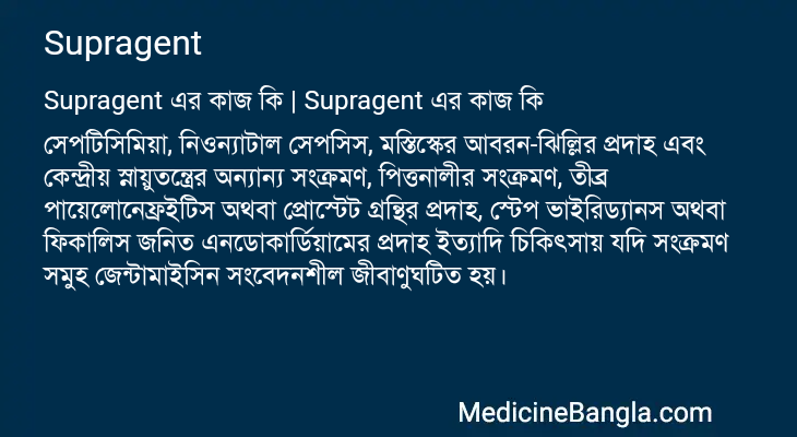Supragent এর কাজ Supragent in Bangla