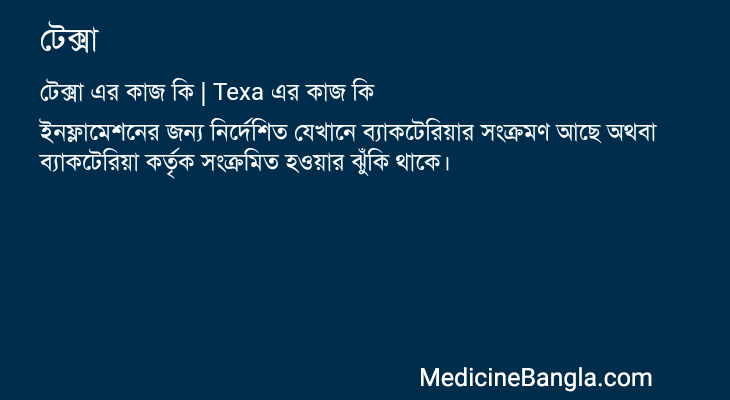 টেক্সা এর কাজ টেক্সা in Bangla