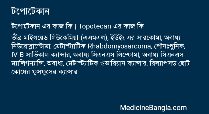 টপোটেকান এর কাজ টপোটেকান in Bangla