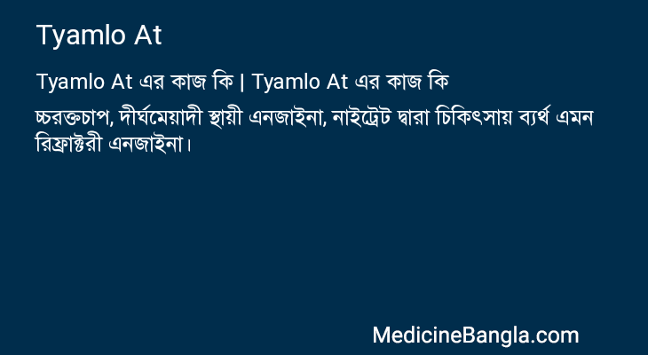 Tyamlo At এর কাজ Tyamlo At in Bangla