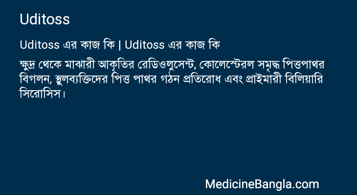 Uditoss এর কাজ Uditoss in Bangla