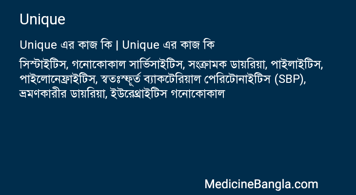 Unique এর কাজ Unique in Bangla