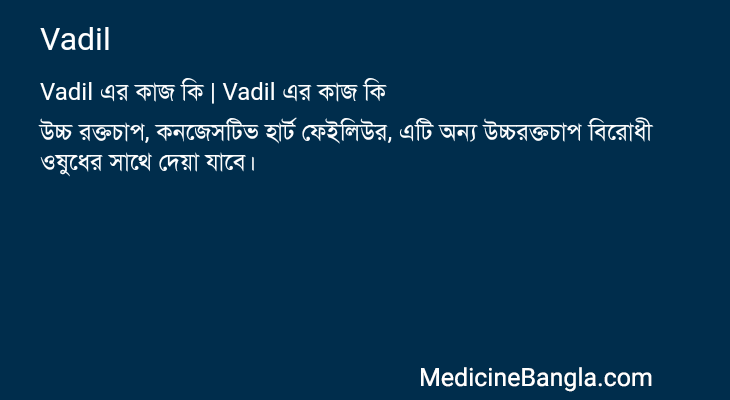 Vadil এর কাজ Vadil in Bangla
