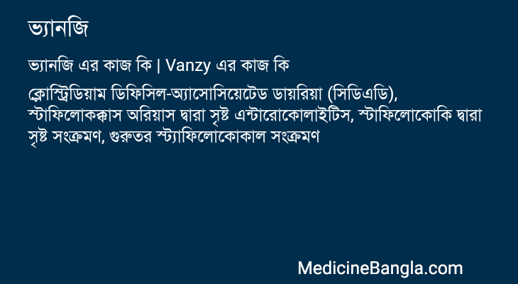 ভ্যানজি এর কাজ ভ্যানজি in Bangla