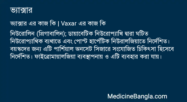ভ্যাক্সার এর কাজ ভ্যাক্সার in Bangla