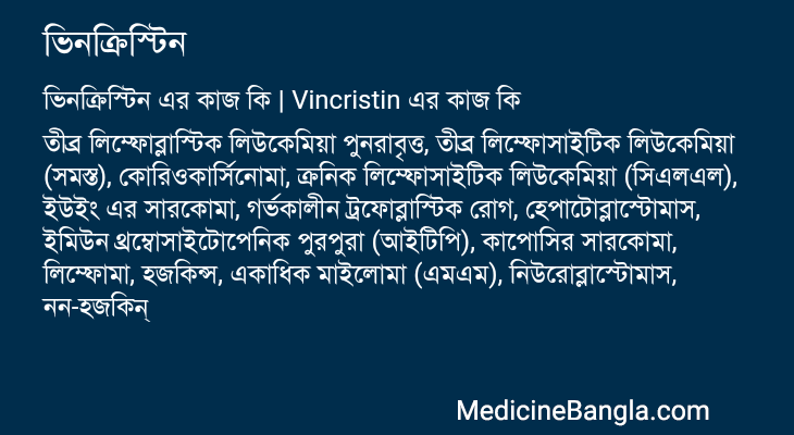 ভিনক্রিস্টিন এর কাজ ভিনক্রিস্টিন in Bangla