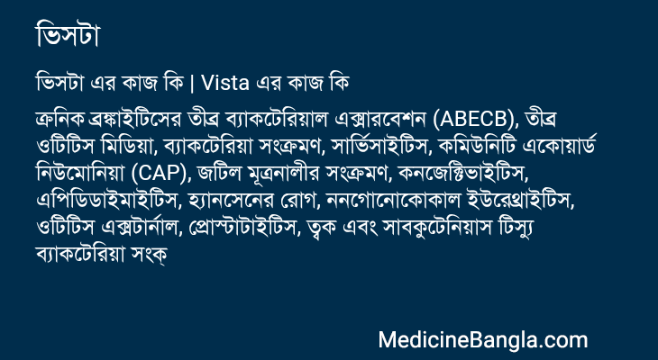 ভিসটা এর কাজ ভিসটা in Bangla