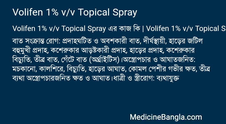 Volifen 1% v/v Topical Spray in Bangla