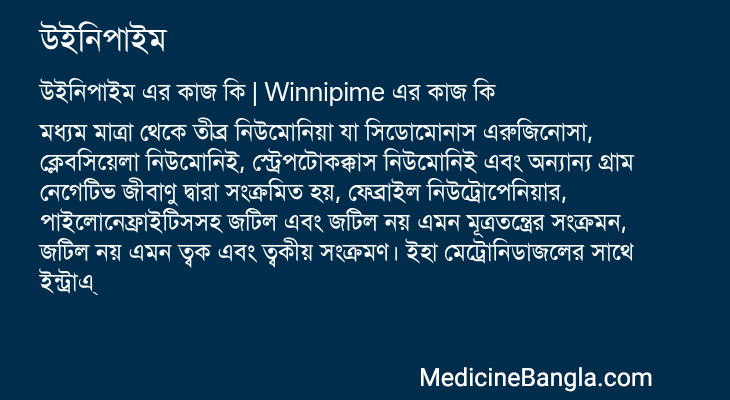 উইনিপাইম এর কাজ উইনিপাইম in Bangla
