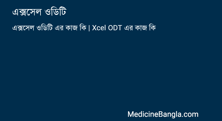 এক্সসেল ওডিটি এর কাজ এক্সসেল ওডিটি in Bangla