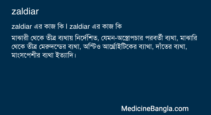 zaldiar এর কাজ zaldiar in Bangla