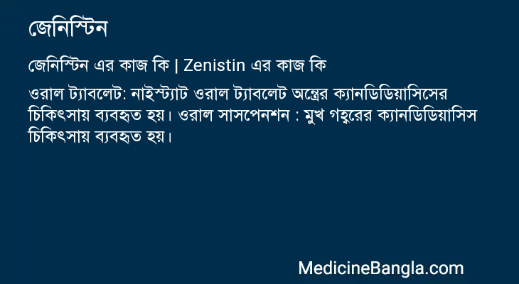 জেনিস্টিন এর কাজ জেনিস্টিন in Bangla