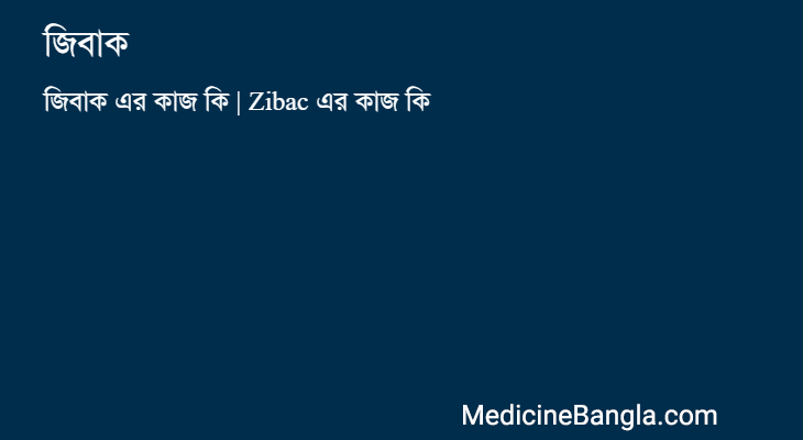 জিবাক এর কাজ জিবাক in Bangla