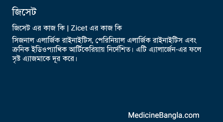 জিসেট এর কাজ জিসেট in Bangla