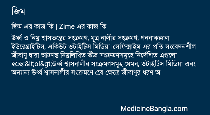 জিম এর কাজ জিম in Bangla