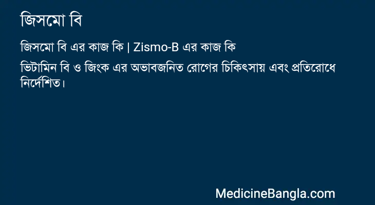 জিসমো বি এর কাজ জিসমো বি in Bangla