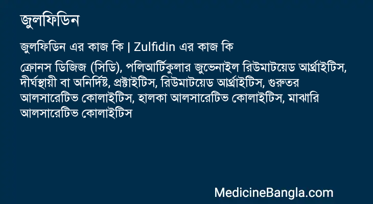 জুলফিডিন এর কাজ জুলফিডিন in Bangla
