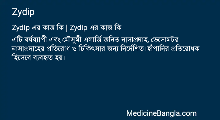 Zydip এর কাজ Zydip in Bangla