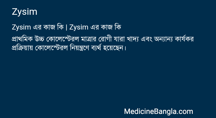 Zysim এর কাজ Zysim in Bangla